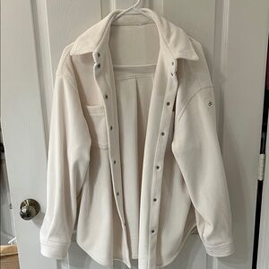 ALO Yoga Ribbed Velour Mountain Side Shacket Ivory